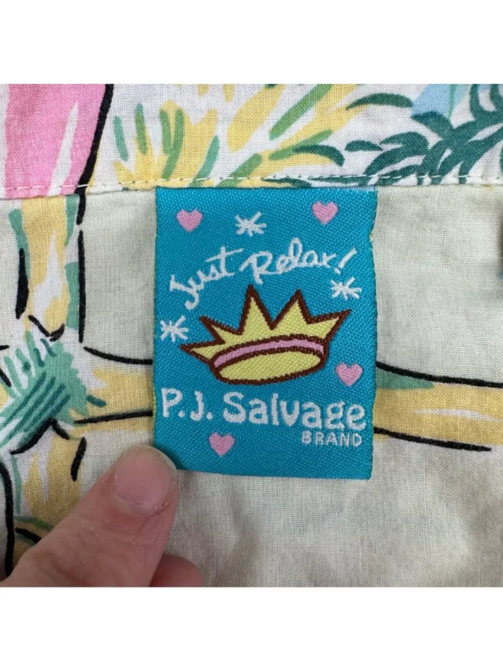 Womens Cotton Pajama Set PJ Salvage Tropical Hula Girl Beach Size Small READ - Picture 4 of 15